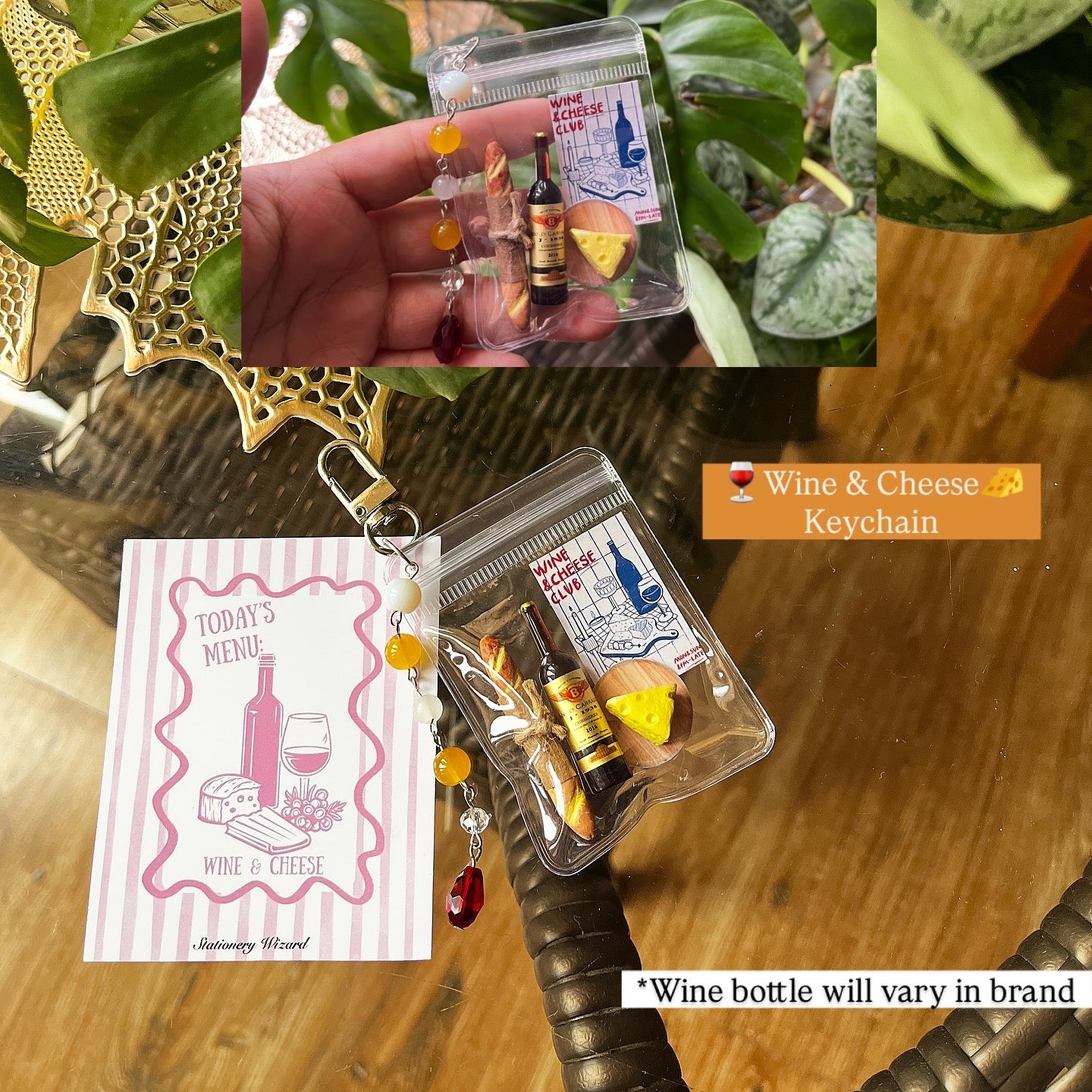 Wine & Cheese Keychain🍷🧀