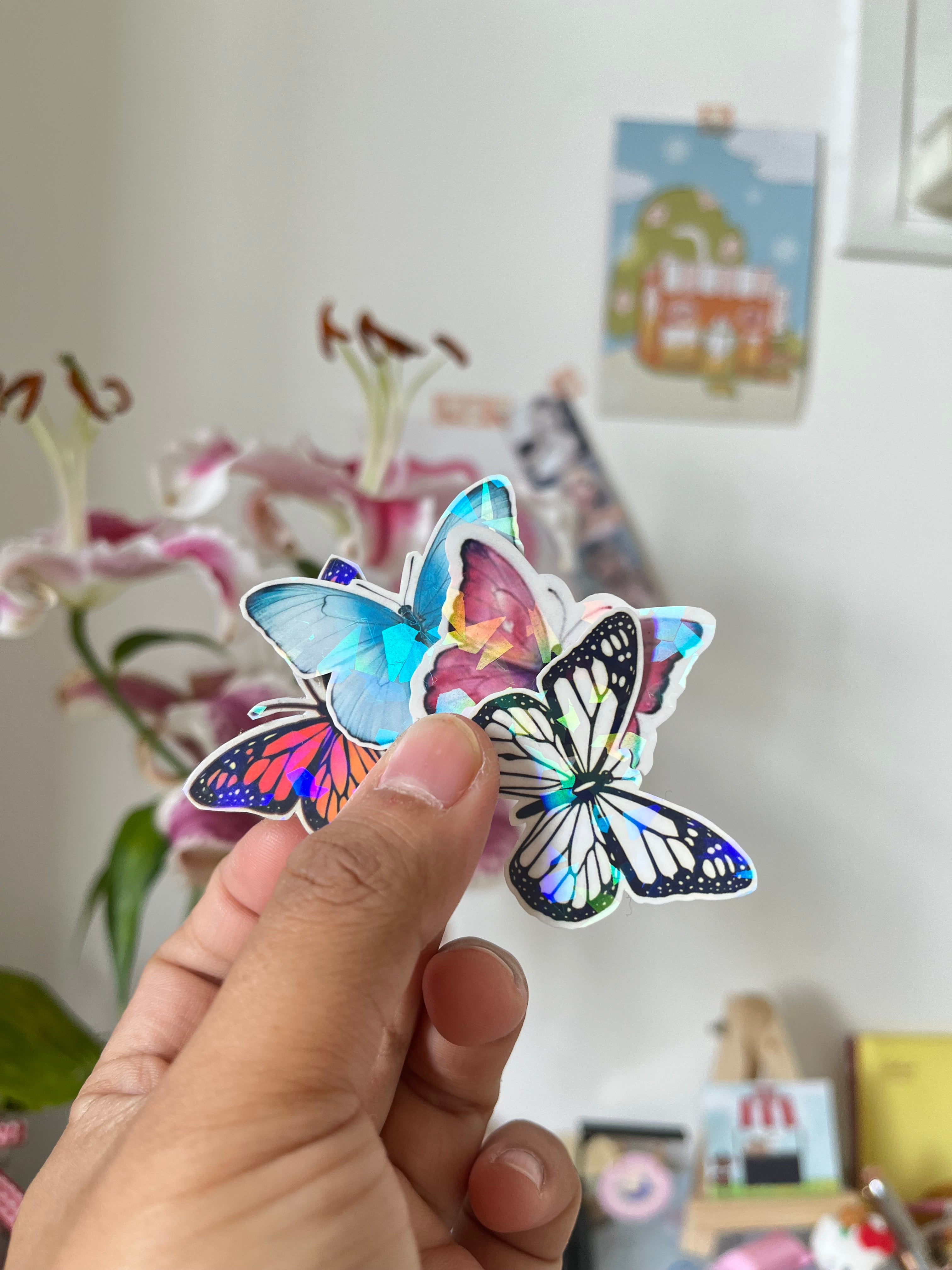 Holographic Butterfly Stickers