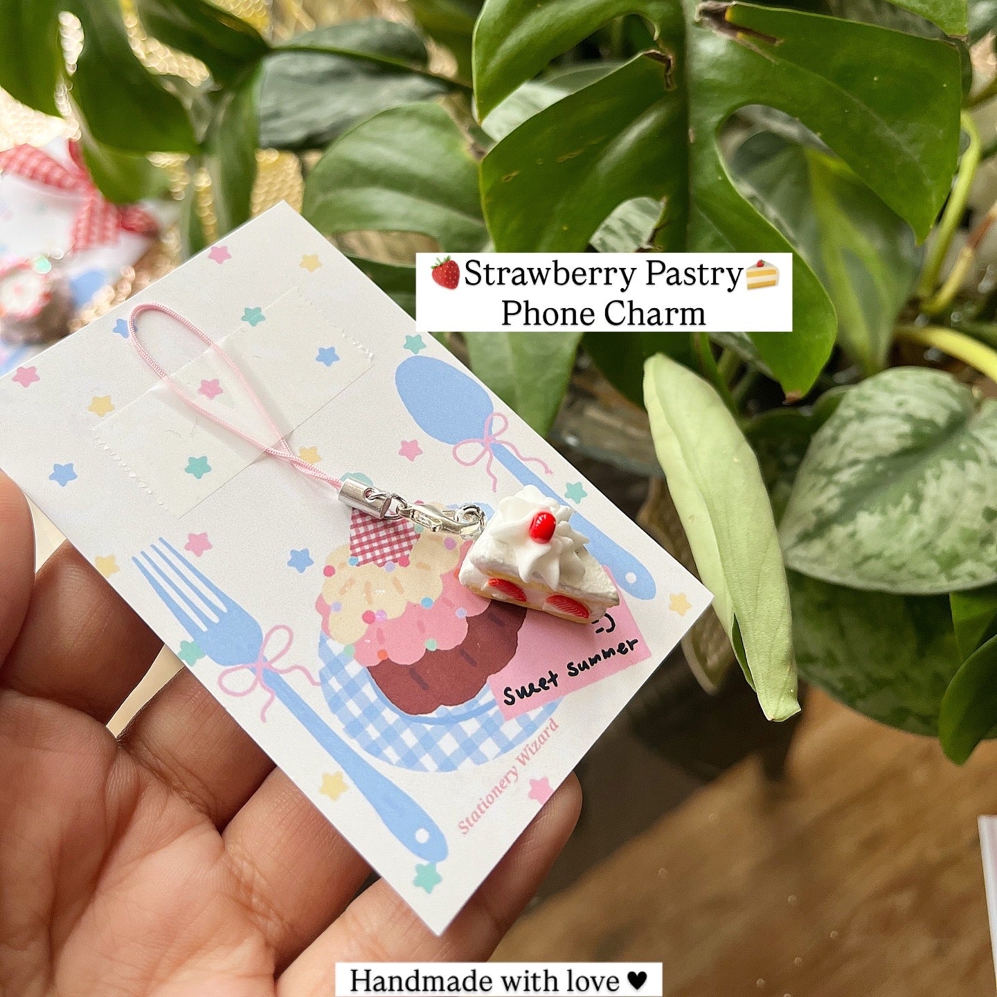 Strawberry Pastry Phone Charm 🍓 🍰