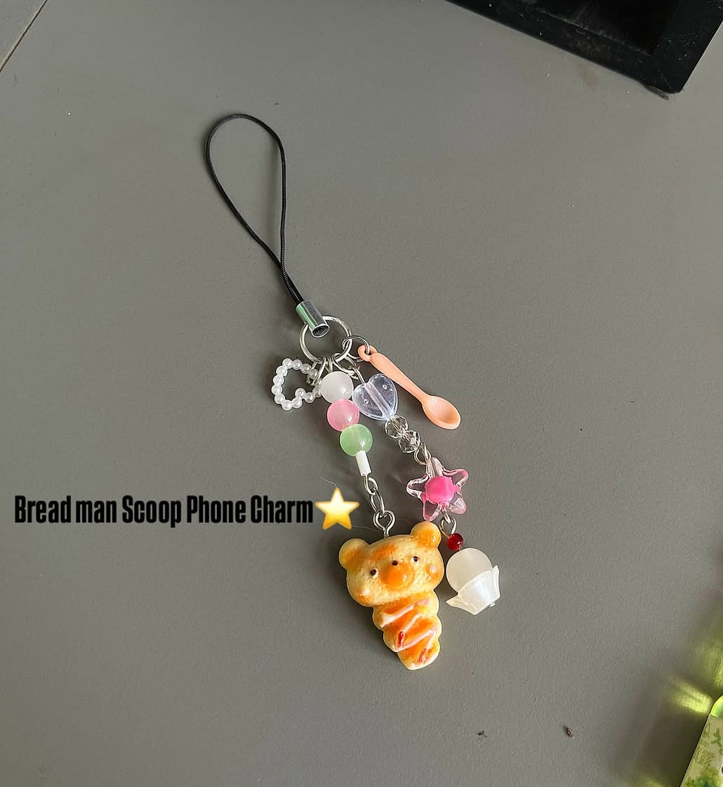 Bread man Scoop Phone charm