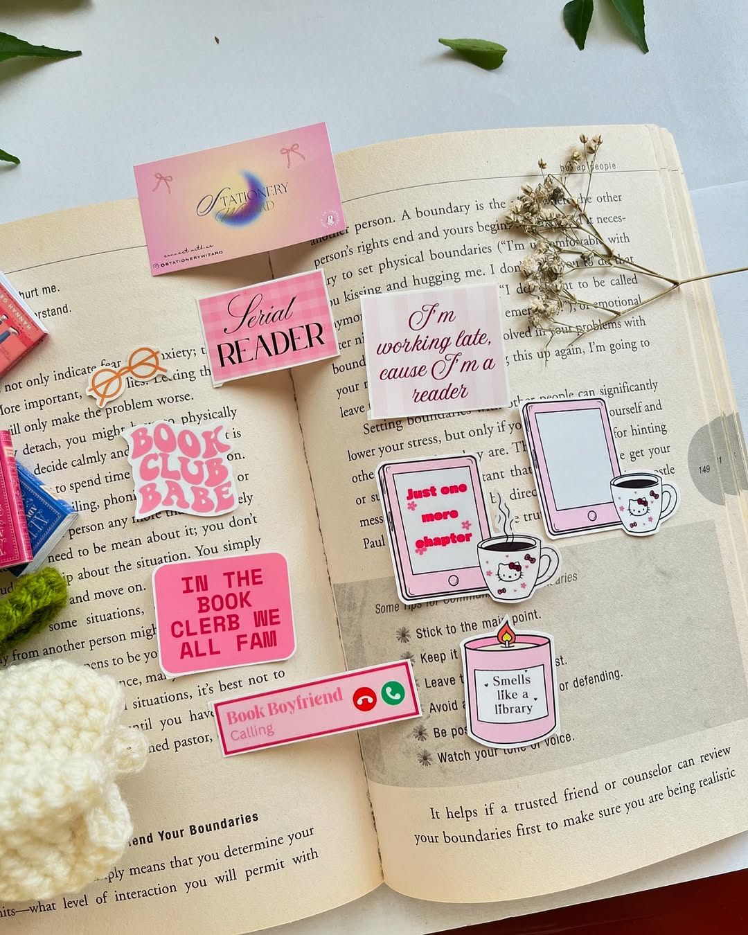 The pink plot sticker pack