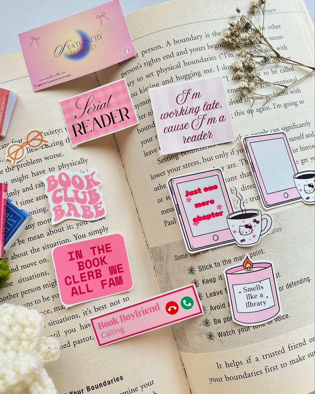 The pink plot sticker pack
