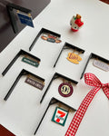 Hanging signboard fridge magnets