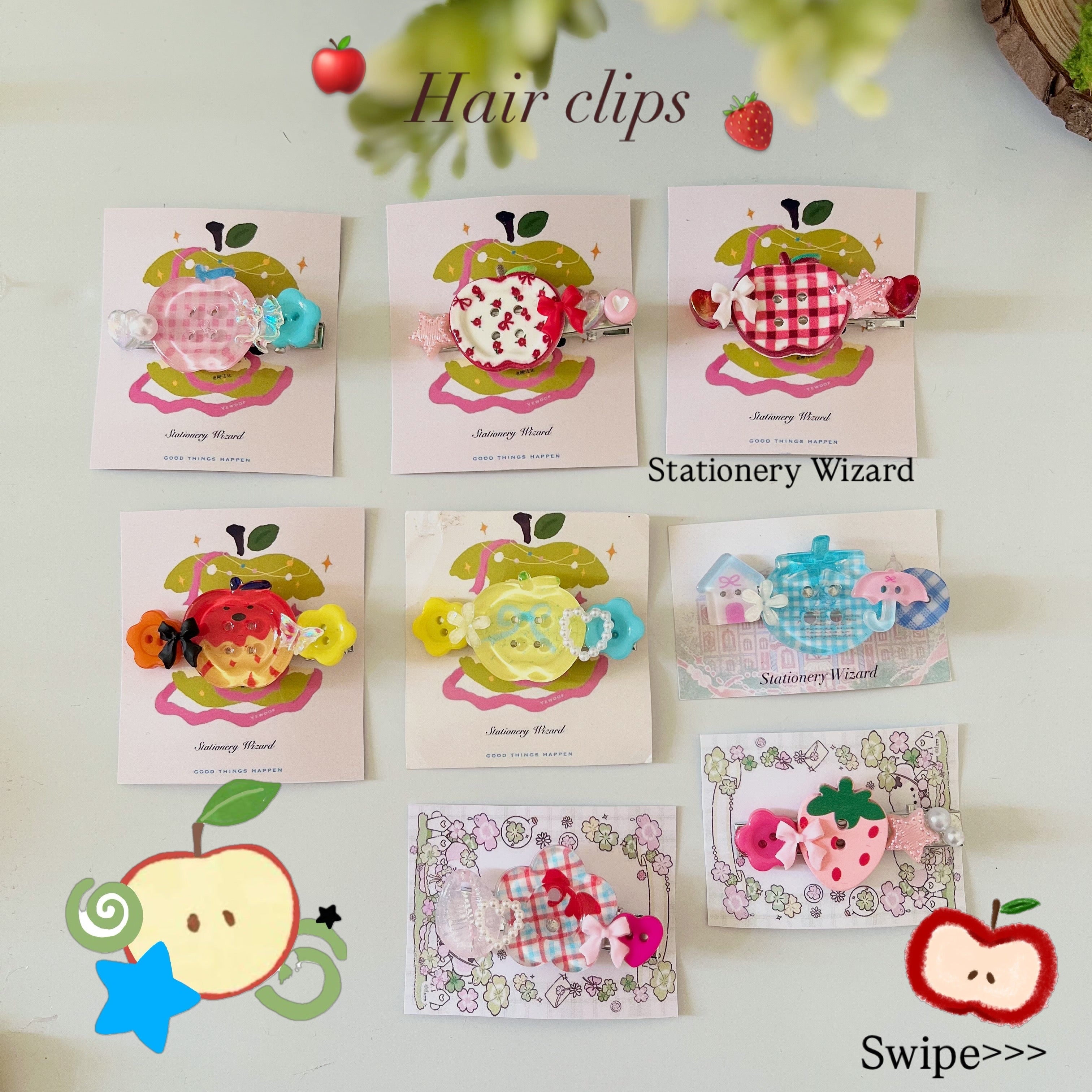 Hair clips 🔆👱🏻‍♀️🎀🍎