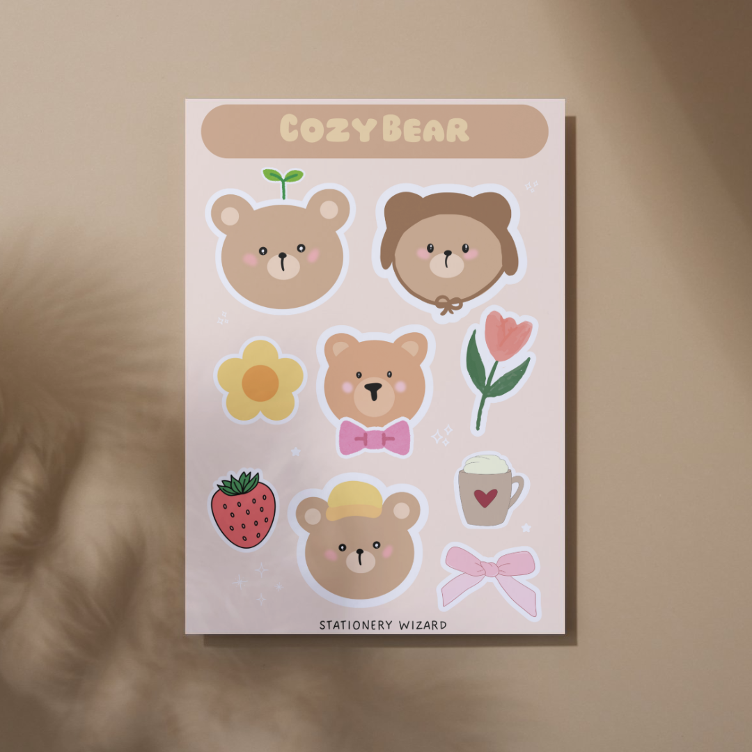Cozy Bear Sticker Sheet