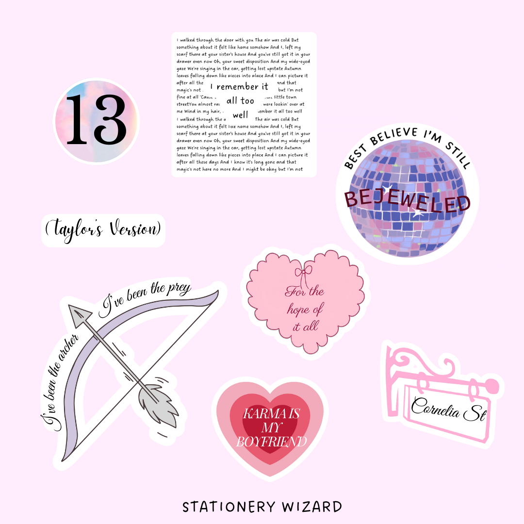 T swift inspired Sticker pack